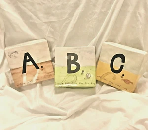 Rae Dunn 6" Alphabet "A B C" Wall Blocks - Set of 3 - Nursery/School Cottagecore - Picture 1 of 7