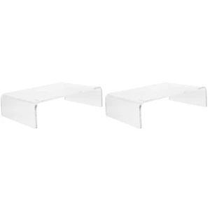 2pcs Acrylic Monitor Stand Riser Acrylic Computer Monitor Riser Computer - Afbeelding 1 van 12