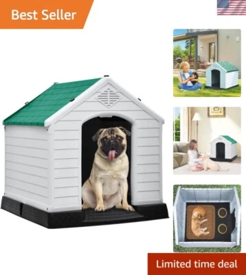 Insulated Outdoor Dog House for Small & Medium Breeds - Durable Plastic Shelter - Image 1 of 4