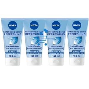 4 x 150ml Nivea GENTLE EXFOLIATING Face Scrub with Vitamin E- Lotus Flower - Picture 1 of 2