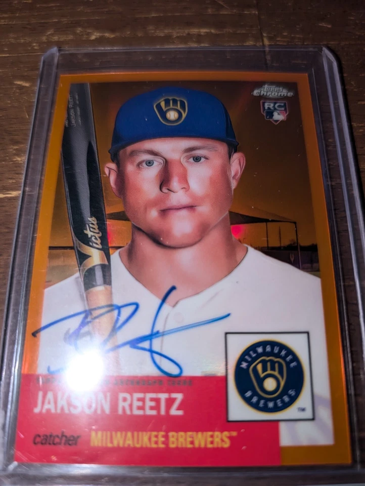 2022 Topps Chrome #CPA-JRE Jakson Reetz Autographs Orange Refractor #/25 RC - Image 1 of 3