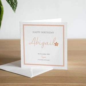 Handmade Personalised Birthday Card For Her Mum Friend November Topaz Birthstone - Picture 1 of 2