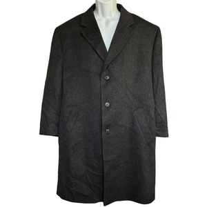 Jos A Bank Travelers Collection 100% Cashmere Overcoat Sz 46R Dark Gray Luxury - Picture 1 of 10