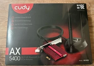Cudy AX5400 Wireless WiFi 6E PCIe Card for PC, Bluetooth 5.2 AX210 Module Sealed - Picture 1 of 2