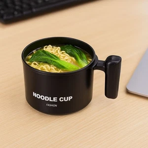 Stainless Steel Noodles Ramen Bowl Anti-scald Fruit Salad Bowl Office Lunch - Picture 1 of 16