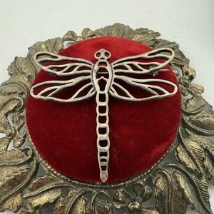 Vintage Mexico B.W. Sterling Silver Dragonfly Brooch 925 Openwork - Picture 1 of 8