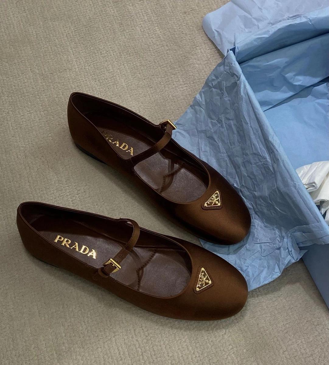 靴 PRADA SPORT maryjane driving shoes gold PRADA Women's Leather Upper Mary Jane for sale | eBay