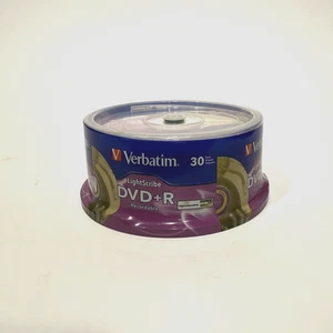Verbatim LightScribe DVD+R 30 Pack 4.7GB 120 Min 16x Blank Discs New Sealed - Picture 1 of 3