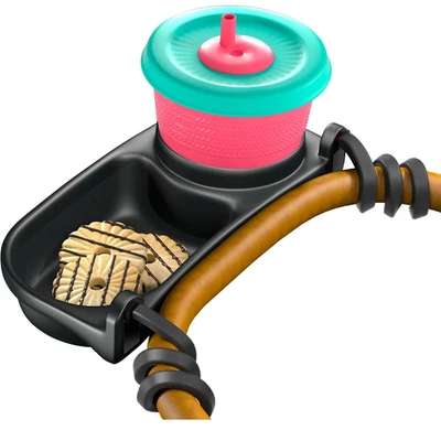 Bandeja universal para aperitivos para cochecito | Portavasos para cochecito | Agarre de brazos flexibles de silicona Foto 1 de 4