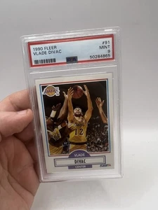 1990 Fleer Basketball Vlade Divac RC Rookie #91 PSA 9 MINT Los Angeles Lakers - Picture 1 of 16