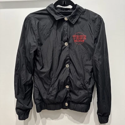 Chaqueta de Entrenamiento de Bombardero Y2K True Religion de Colección para Mujer XS Negra Ligera Foto 1 de 4