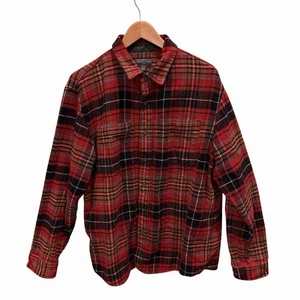 L.L. Bean Signature Herren Slim Fit Rot Kariert Baumwolle Sämisch Button Down Hemd L - Bild 1 von 15