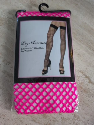 Women's Industrial Fishnet Thigh High Leg Warmers - Hot Pink- One Size Brand New - Image 1 of 2