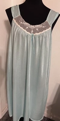 Vestido de noche vintage Carriage Court verde menta Cottagecore, encaje nailon L Foto 1 de 4