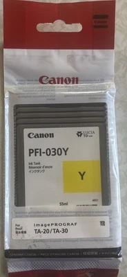 Canon PFI-030Y 55 ml Yellow Ink Tank for ImagePROGRAF TA-20 TA-30 New - Image 1 of 2