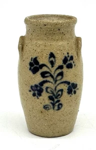Artisan Jane Graber 1986 Steinzeug Butterdose Topf blau Blumen LESEN sehr guter Zustand - Bild 1 von 11