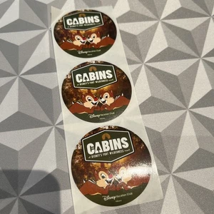 Set Of 3 Disney Vacation Club (DVC) Fort Wilderness Cabins Stickers Chip & Dale - Picture 1 of 1