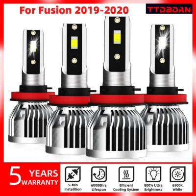H11 H9 LED Headlight Super Bright Bulb Kit 8000K White For Ford Fusion 2019-2020 - Image 1 of 4