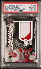 2021 Upper Deck Ice Signature Swatches #3/8 Tyler Bertuzzi #SSTB BLACK PSA 8