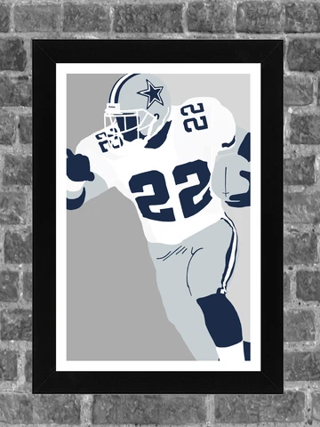 Emmitt Smith Dallas Cowboys Portrait Sports Print Art 11x17 Cover