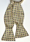 Vintage Robert Talbott Silk Bow Tie Yellow Geometric Adjustable Self-Tie 3.25"