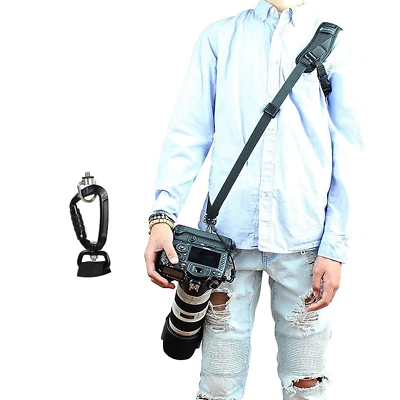 Quick Rapid Shoulder Sling DSLR Camera Strap+Steel Stainless Clip & Safety Strap - Image 1 of 4