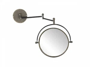 Antique Brass Mirror, Round Swivel Bathroom Wall Mounted Makeup Shaving Mirror - Picture 1 of 1