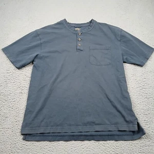 Red Head Shirt Mens Medium Blue Short Henley - Picture 1 of 7