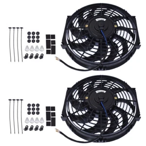 Labwork Radiator Cooling Slim Fans Push Pull Mount Set 2 12 inch Universal 12V - Picture 1 of 11