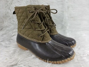 JBU By Jambu Army Green Duck Boots Womens Size 8.5 M - Picture 1 of 7