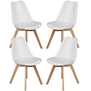 Sweetcrispy Dining Chairs Set of 4 Kitchen Room PU Leather Mid Century Modern... - Picture 1 of 7