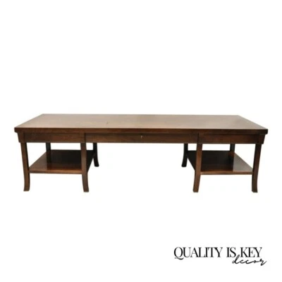 Bill Sofield for Baker 66" Long Modern One Drawer Mahogany Coffee Table - Image 1 of 4