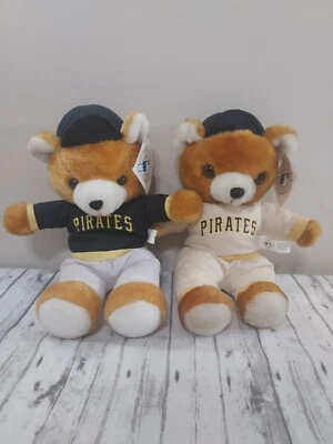 Lot Of 2 Pittsburg Pirates MLB Play By Play 12" Inch Plush Bear New Old Stock - Image 1 of 4