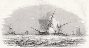 DISASTERS. The explosion 1844 old antique vintage print picture - Picture 1 of 1