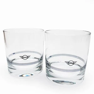 Vintage 2er Set Mini Cooper lizenzierte Neuheit Lowball Tumbler Rocks Gläser - Bild 1 von 3