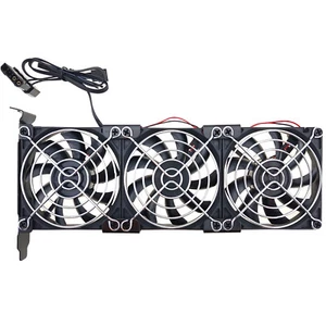 Graphics Card Cooler Triple 80mm Fan Cooling 3500rpm 3/4pin 12V PCI Slot Bracket - Picture 1 of 6