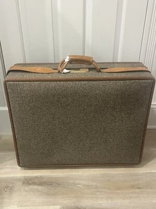 HARTMANN Vintage Tweed & Leather Banded Luggage Suitcase Combination 24” Paisley - Picture 1 of 9