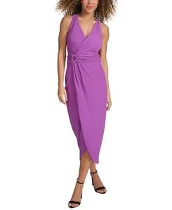 Vestido para mujer Siena imitación envoltura MIDI - púrpura - talla 6 - Imagen 1 de 2