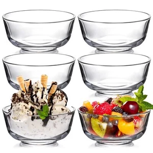4.5in Glass Bowls Set of 6 Small Glass Dessert Bowls 10oz Small Glass Prep Bo... - Picture 1 of 8