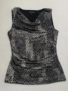 Cable & Gauge Gr. M ärmellose Bluse mit Wasserfallausschnitt Raffung im vorderen Taillenbereich - Bild 1 von 8