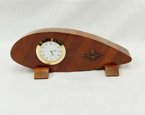 WW1 Laminated Propeller Section With Quartz Clock And RAF Badge - Picture 1 of 8