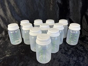 12 Ameda BPA-Free 4 oz Breastmilk Storage/Collection Bottles/Rings/Lid Disks Lot - Picture 1 of 5