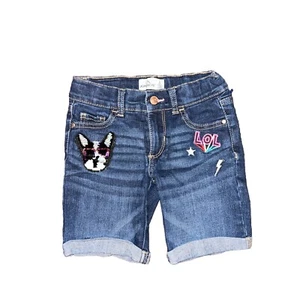 Girls Size 6 Jordache Shorts Reverse Sequins And LOL - Picture 1 of 1