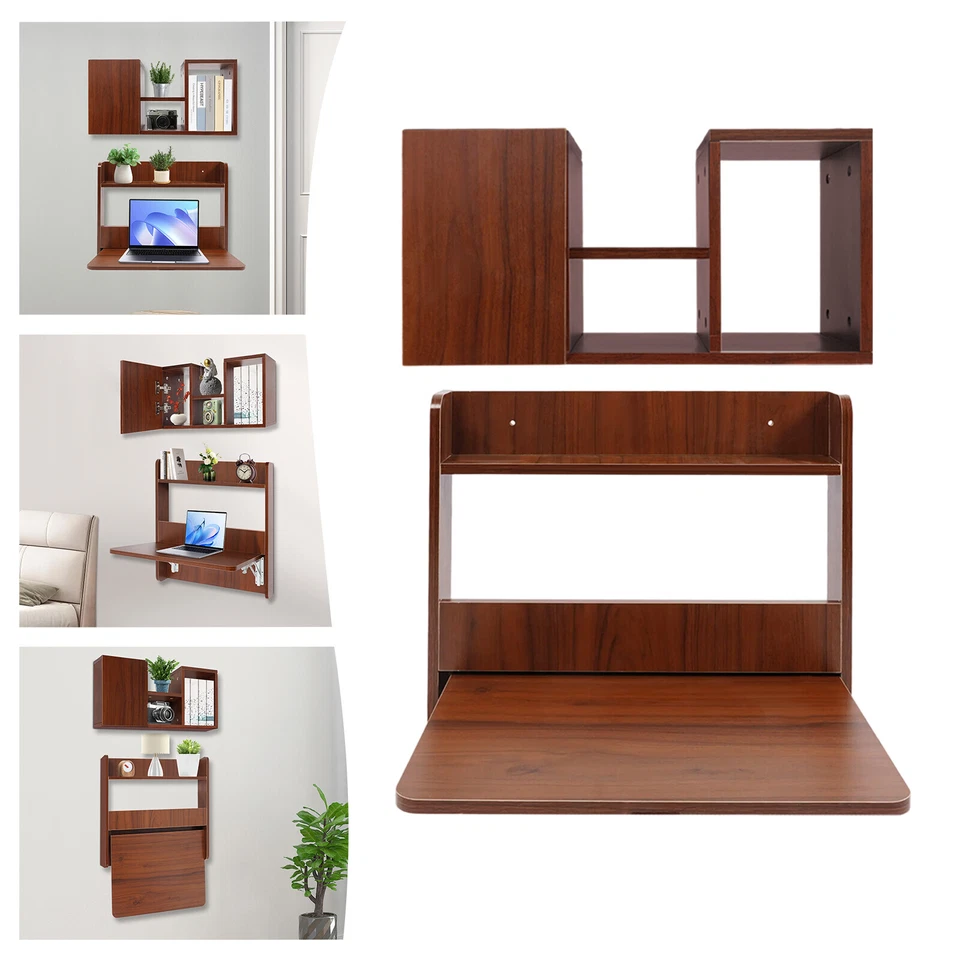 Wall Mounted Bookshelf Folding Space Saving Wall Mounted Table Fold Down Lapto - Image 1 of 4