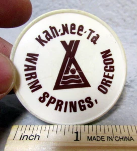 Warm Springs Oregon Kah nee ta plastic fridge magnet, fun collectible - Picture 1 of 2