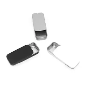 Metal Rectangular Empty Mini Tin Box Tinplate Push Candy Pill Cases Storage ZT - Bild 1 von 10