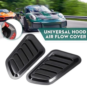 2X Car Decorative Air Flow Intake Hood Scoop Bonnet Vent Cover Universal Black - Bild 1 von 8