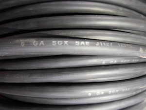 6 AWG SGX BLACK AUTOMOTIVE WIRE - HIGH TEMP - MADE IN USA - 50 FEET - Picture 1 of 4
