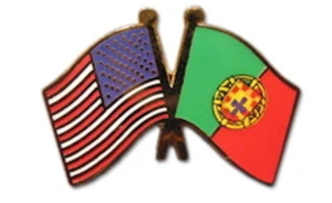 🇵🇹/ 🇺🇸 Portugal Friendship with USA Flag Lapel Badge Pin - Picture 1 of 1
