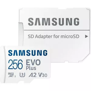 NEW SAMSUNG EVO PLUS Micro SD 256GB tachograph Memory Card 4K 100MB/s - Picture 1 of 9